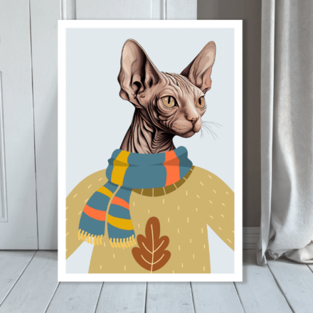 Sphynx kočka ve svetru