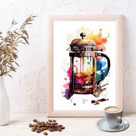 Obraz káva - Frenchpress a barevná káva